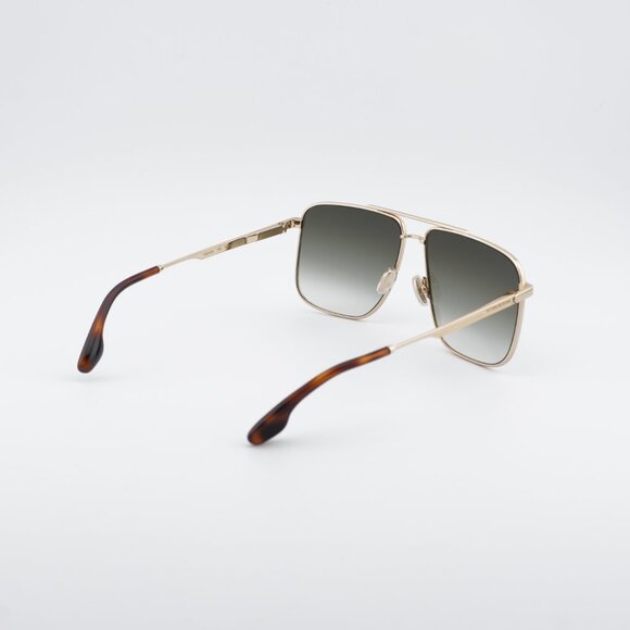 Victoria Beckham VB240S 700 Sunglasses Gold Square Frame, Khaki Gradient Lenses